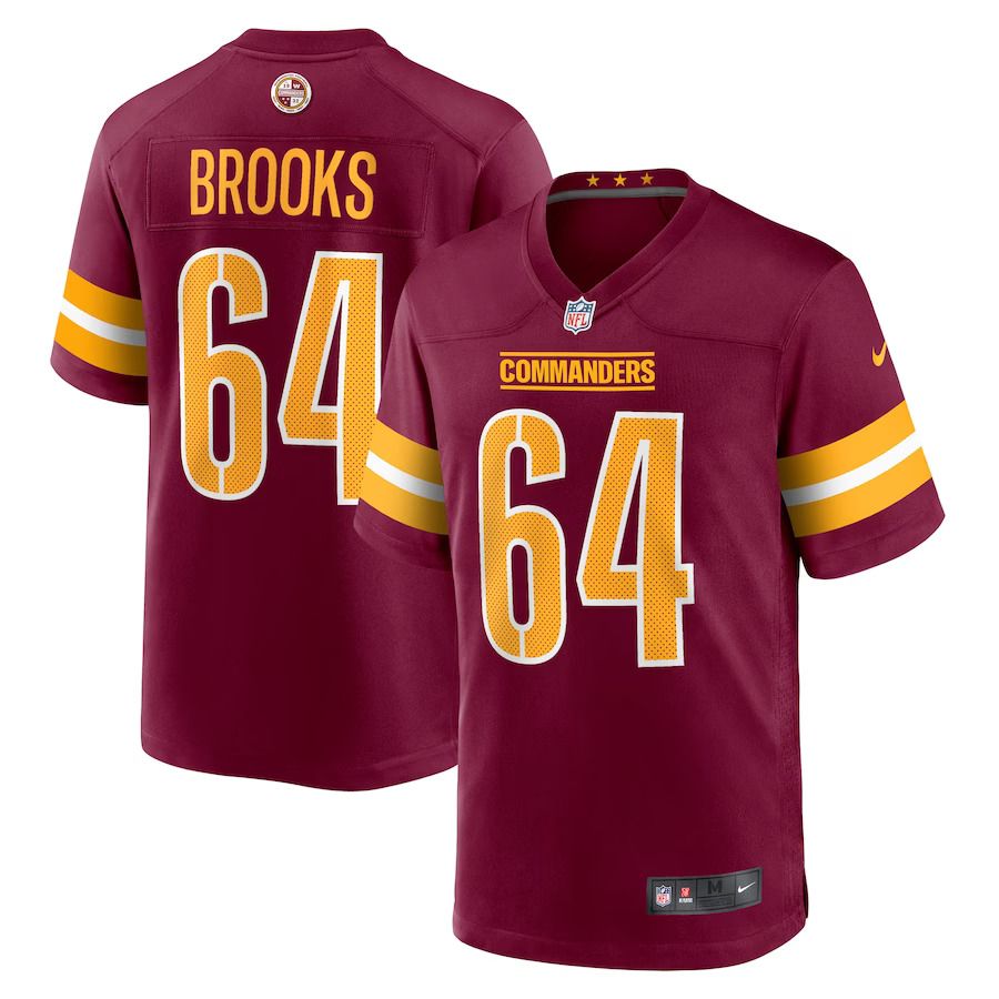 Men Washington Commanders #64 Mason Brooks Nike Burgundy Team Game NFL Jersey